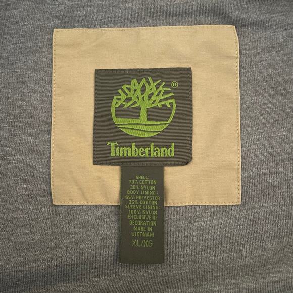 Timberland Khaki Tan Logo Fall Lightweight CASUAL Twill JACKET Mens XL - Picture 5 of 11